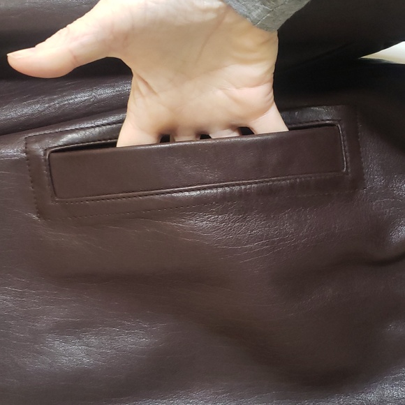 Vintage Bernardo Men’s Espresso Brown Full-grain Leather Bomber Jacket MEDIUM - Picture 11 of 15